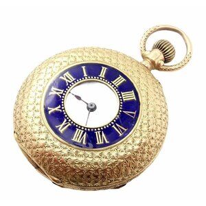Vintage! Swiss 14k Yellow Gold Ladies Pocket Watch 33mm High Grade Movement​